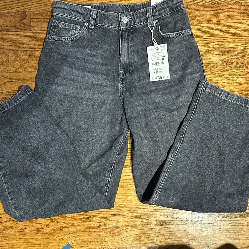 Zara Boys Relaxed Baggy Jean- Grey Washed Size 13-14